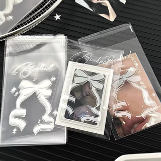 พร้อมส่ง💫ถุงฝากาวแพคการ์ด 50ชิ้น ลายผูกโบว์ ดาว ใส่โฟโต้การ์ด สินค้า สวยมาก ขนาด8*10cm