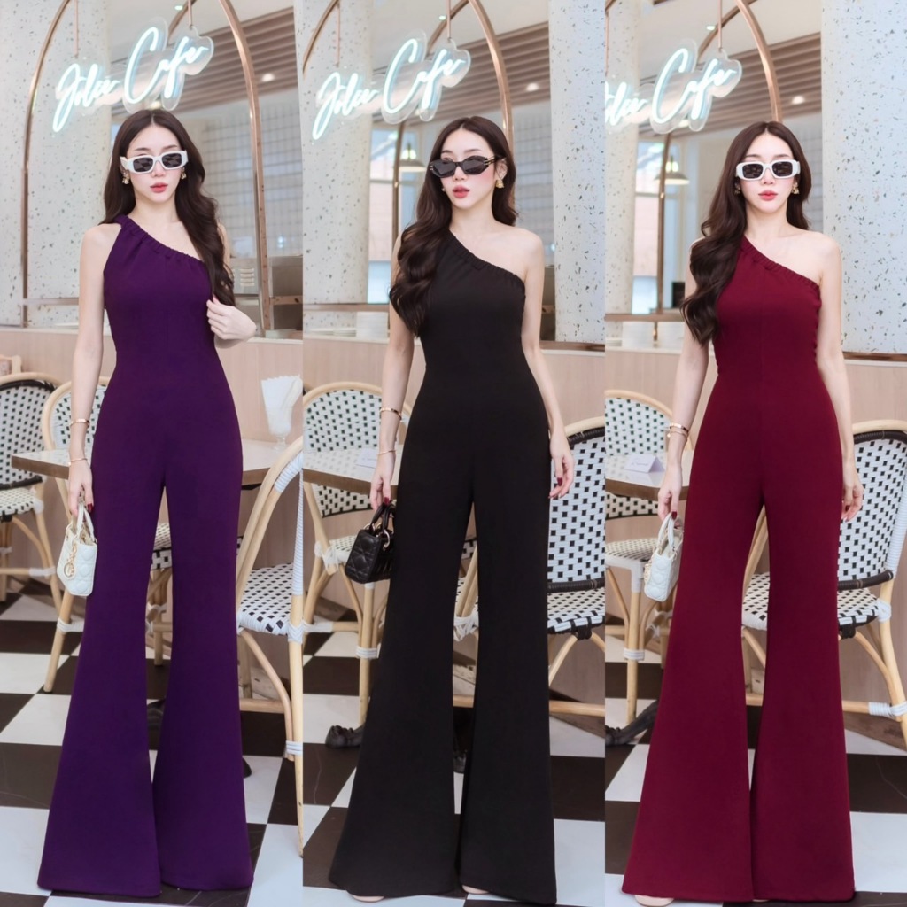 J1185 JiraClothing จั้มสูทไหล่เดี่ยวขายาว