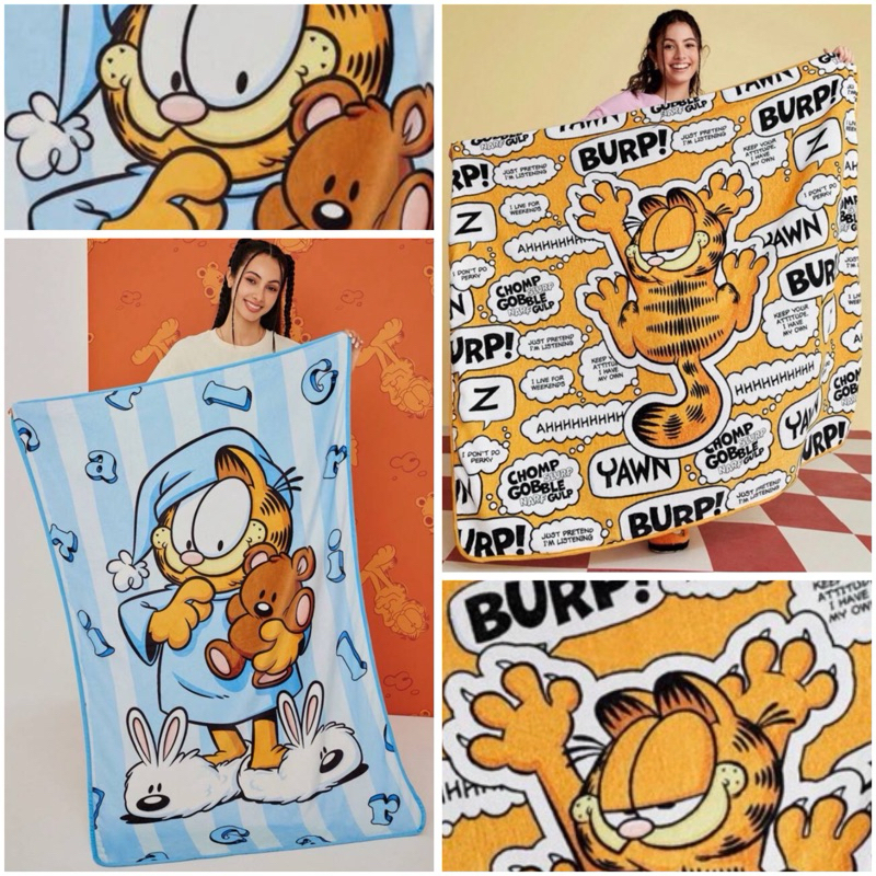 ผ้าห่มส้ม/ฟ้า มีหลายขนาด การ์ฟิลด์ ( สินค้างานลิขสิทธิ์แท้100% X Garfield) แมวส้ม การ์ตูนเด็ก