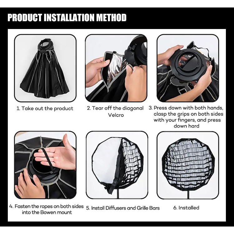 ZSYB Softbox M30 Parabolic Softbox (Lightdome) Mini Bowen Mount 30cm for S100 / W80B / T-80bi