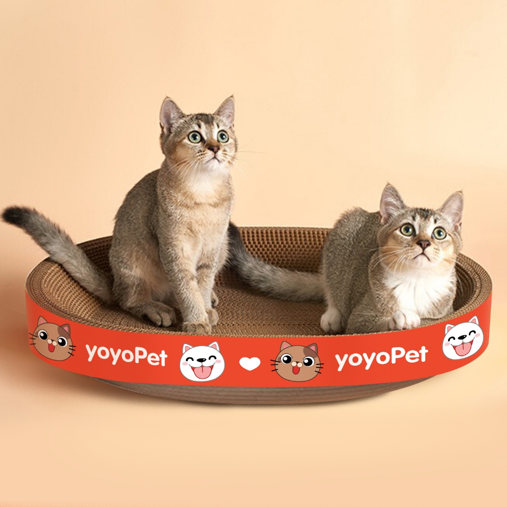 yoyopet : ที่ลับเล็บแมว+แคทนิป อ่างลับเล็บ ของเล่นแมว ที่นอนแมว 2in1แผ่นลับเล็บ ที่ฝนเล็บสัตว์เลี้ยง - 5