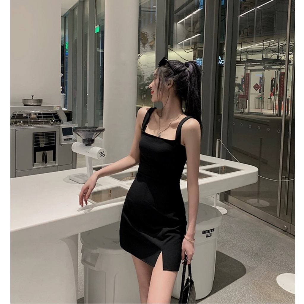 💥MKL💥ชุดเดรสมินิ ผู้หญิง เซ็กซี่  รัดรูป ดีไซน์เรียบ เดรสสั้นเกาหลี สำหรับผู้หญิง สีพื้นเรียบ #DS025 - รูปที่ 5