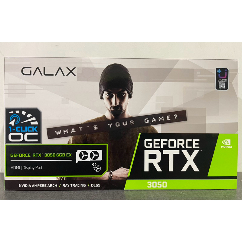 VGA (การ์ดแสดงผล) GALAX GEFORCE RTX 3050 (1-CLICK OC) - 6GB GDDR6 (มือสอง) ประกันศูนย์ไทย