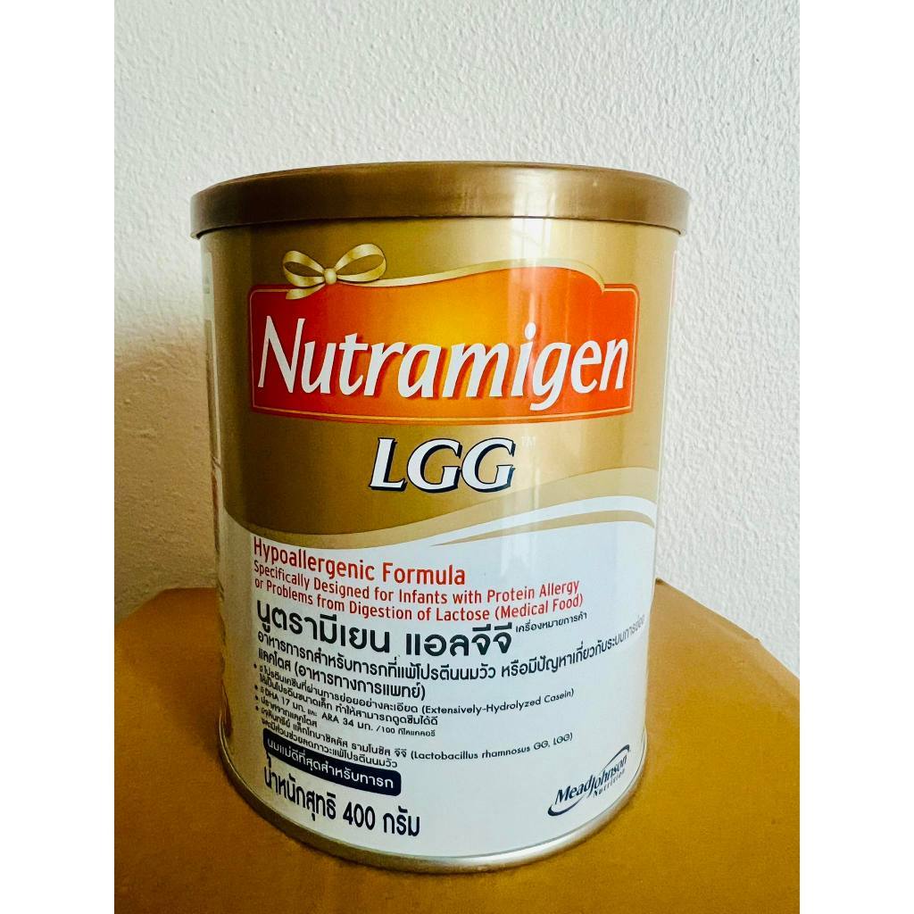 Nutramigen LGG เอนฟา นูตรามีเย่น นมสำหรับทารกที่แพ้โปรตีนนมวัว หรือ ระบบการย่อยการดูดซึมแลคโตสขนาด400กรัมหมดอายุ3/2026