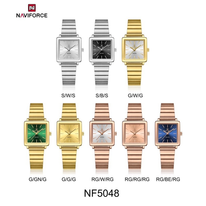 นาฬิกาข้อมือผู้หญิง Naviforce NF5048 กันน้ำ 30M ของแท้100% ประกันศูนย์ไทย 1 ปี สวยหรูมากคุณน๊า🩷