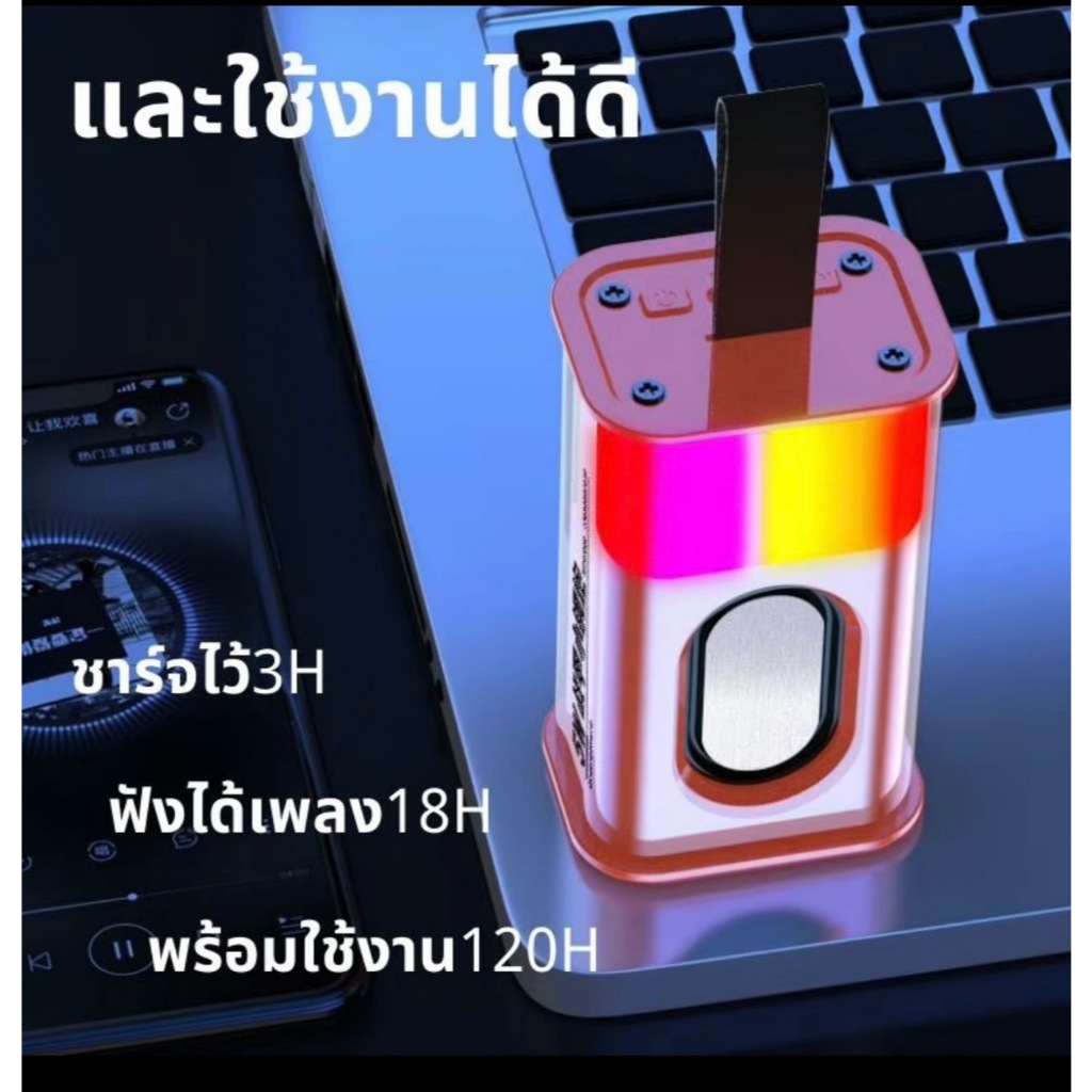 ลำโพงไฟกลางคืน โคมไฟ กลางคืน LED ลำโพงบลูทูธ ฟังเพลงได้ ลำโพงบลูทู ธ ไร้สายอัจฉริยะ เสียงบลูทูธ