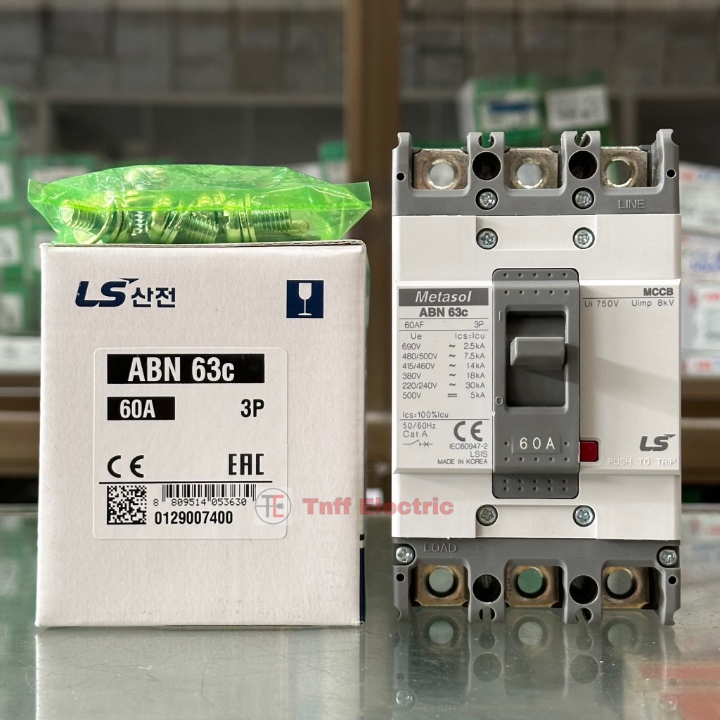 LS ABN 63C 3P 60A เซอร์กิต เบรกเกอร์ 3 สาย (Metasol)