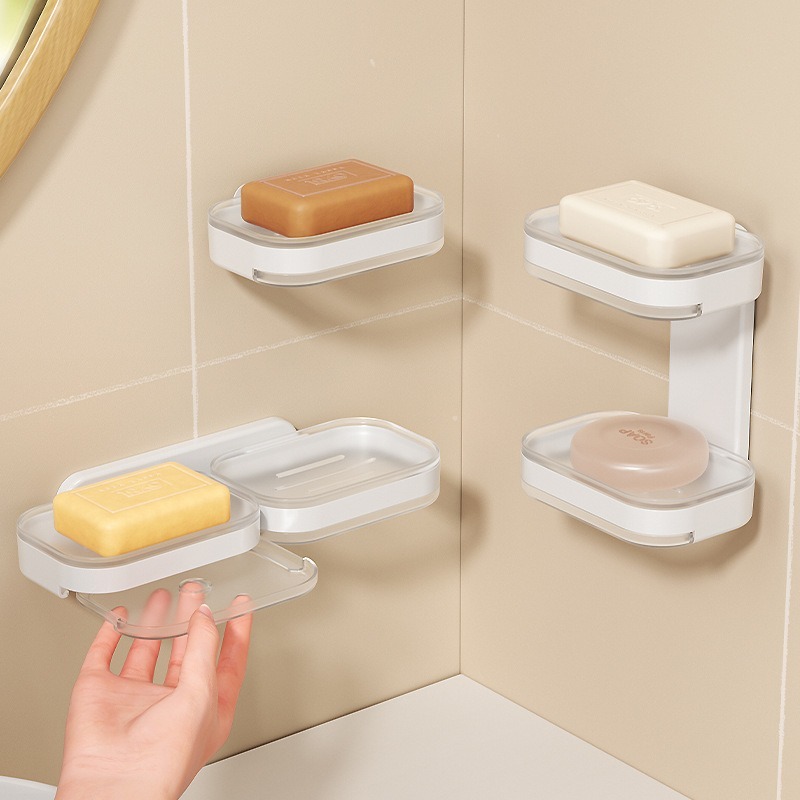 kokorohome ชั้นวางสบู่ติดผนัง ที่วางสบู่ มินิมอล ที่วางฟองน้ำ ที่วางฟองน้ำ กล่องสบู่ติดผนัง MB184