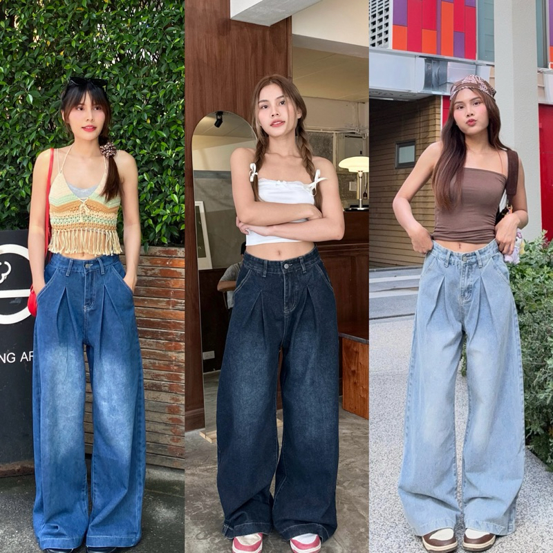 OverBommm Jeans - กางเกงยีนส์กระบอกใหญ่ **(size แนะนำดูรายละเอียดเพิ่มเติมนะคะ)**