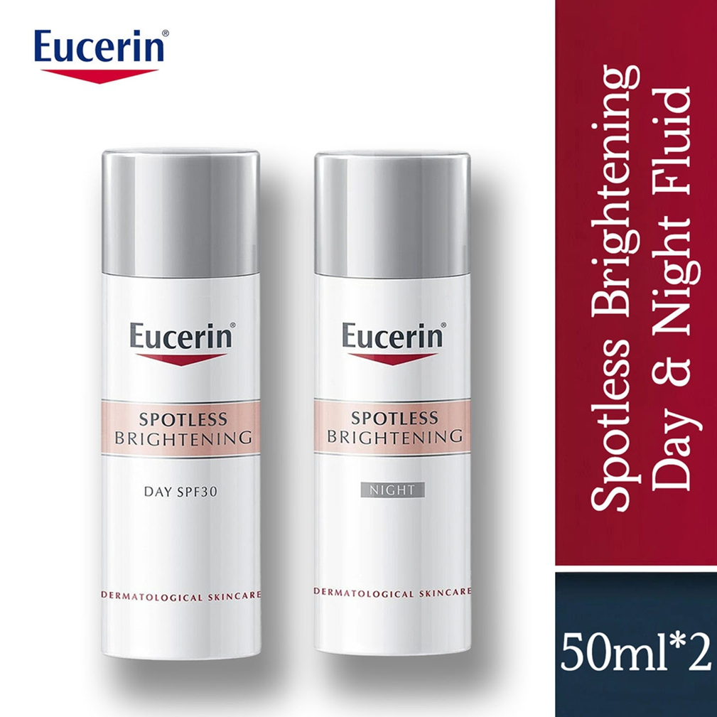Eucerin Brightening Spotless Day Fluid SPF30 / Night FLuid 50ml ยูเซอริน ครีมบำรุงเช้า-เย็น บำรุงผิวหน้า ครีม
