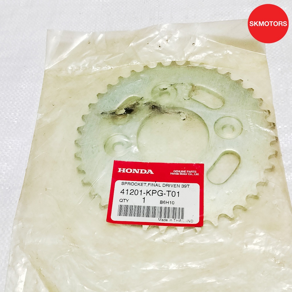 สเตอร์หลัง 39 ฟัน รหัสสินค้า 41201-KPG-T01 สำหรับรถ HONDA ZN125/C/M แท้เบิกศูนย์100%