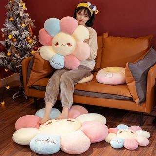 หมอนดอกไม้ หมอนอิง seat cushion ที่รองนั่งดอกไม้ หมอนรองแขนลายการ์ตูน เบาะรองนั่งเก้าอี้ ลายดอกเดซี่ หมอนลายดอกไม้ หมอนต