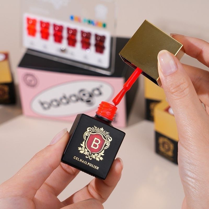 โฉมใหม่ สีเจลบาดาก้าโทนแดง6ขวดฟรีชาร์จ (No.2 Cherry Dark) สีออแกนิก made inUSA