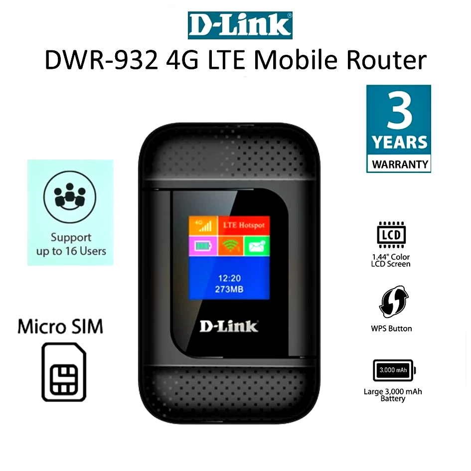 DWR-932 N300 4G/LTE Mobile pocket router