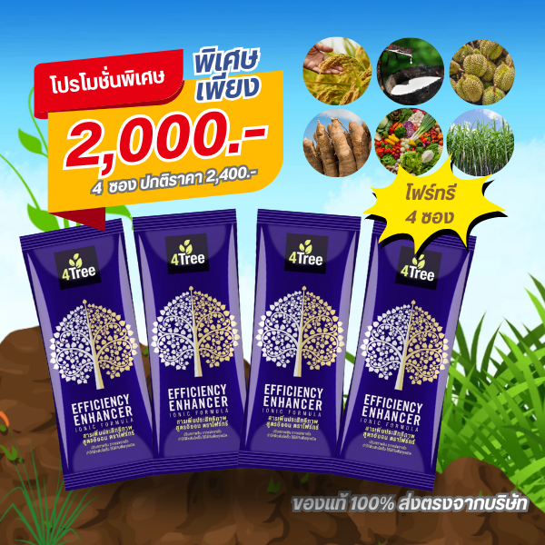 4Tree (โฟร์ทรี) 4 ซอง ใช้ได้กับพืชทุกชนิด