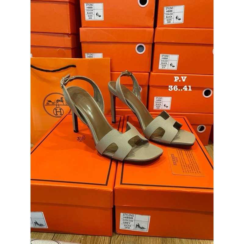 มาใหม่🔥รองเท้าส้นสูง H ส้นเข็ม สูง8cm งานHi end 1:1 (size36-41)แถมกล่อง