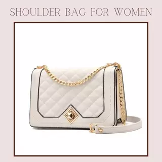 กระเป๋าสะพายข้าง สายโซ่ ลำลองเรียบง่าย หนังพียู คุณภาพ Shoulder Bag สำหรับสตรี จุใส่ของได้เยอะ แมทช์ได้ทุกลุค