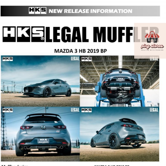 ท่อ HKS Mazda 3 Skyactiv 2.0L 5ประตู โฉมBP allnew