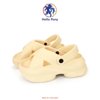 Hello Pony รองเท้ารัดส้น รองเท้าเเฟชั่นส้นสูง มีสายรัดรองเท้า กันลื่น นุ่ม ใส่ได้ทุกฤดูกาล Size 36-41 รุ่น MHM4004