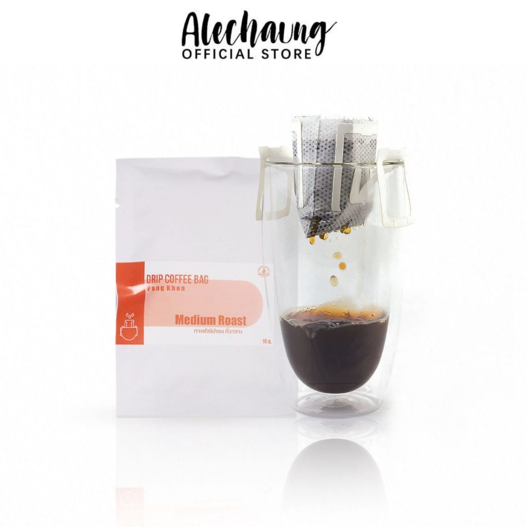 Alechaung กาแฟคั่วบดแบบดริป กาแฟดริปแบบซอง 1ซอง ระดับการคั่ว 4ระดับ ทานง่าย เพียงชงน้ำร้อน Drip coffee bag