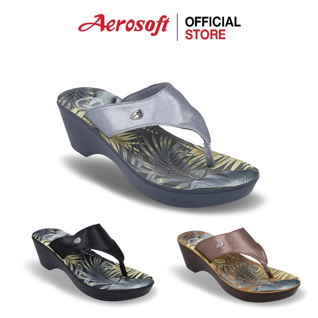 Aerosoft (แอโร่ซอฟ) รองเท้าแตะหนีบส้นสูงเพื่อสุขภาพ รุ่น FW8263