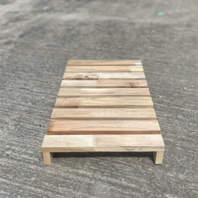 พาเลทไม้ยางพาราประสาน ไม้กระถิน พื้น ทางเดิน ชั้นวางของ เอนกประสงค์ขนาด30x50x6cm. - รูปที่ 2