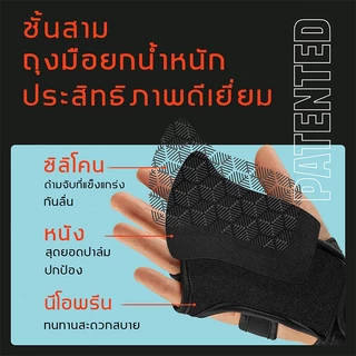 ANGTOP ถุงมือยกเวท หนาขึ้น ป้องกันข้อมือ ถุงมือกีฬา gym gloves