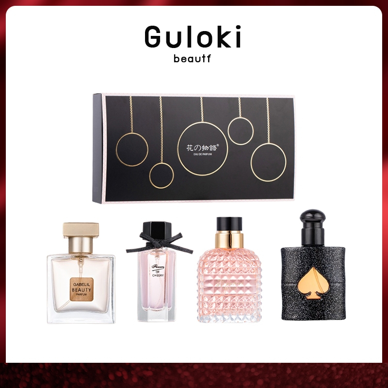 (พร้อมส่ง) Guloki น้ำหอม เซ็ตน้ำหอม เซ็ตน้ำหอมผู้หญิง 1กล่องมี4ขวด กลิ่นดอกไม้ธรรมชาติ หอมติดทนทั้งวัน ของขวัญวันเกิด