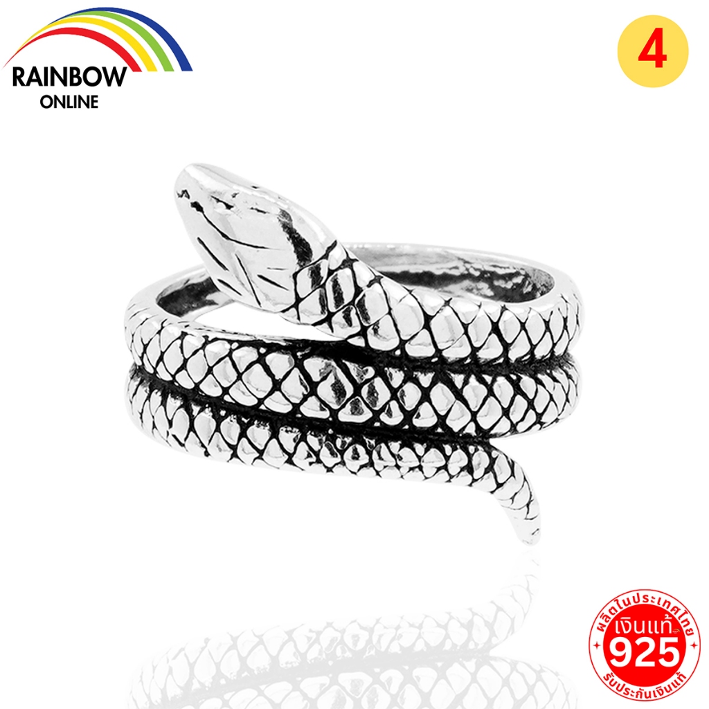 RainbowSilver:แหวนเงินแท้925 แหวนงูเงินแท้ ลายงู ถ่ายงานจริง มีวีดีโองานจริง ร้านไทยทำเอง พร้อมส่งA026