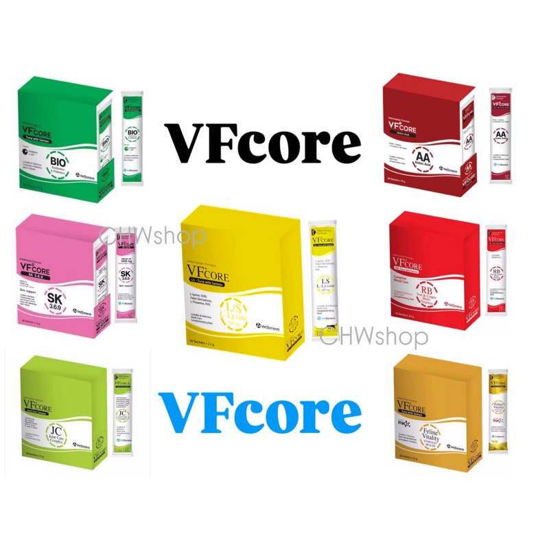 VFcore (ยกกล่อง 30 ซอง) วิตามินอาหารเสริมรูปแบบแมวเลีย-สุนัขเลีย