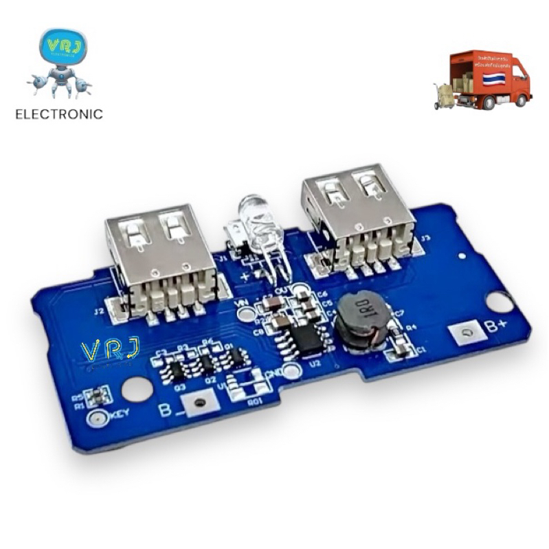 Broad JX-887Y 18650ไมโครยูเอสบีคู่3.7V To 5V 2A Boost DIY 18650แบตเตอรี่ลิเธียมChargerบอร์ดPCBโมดูลต