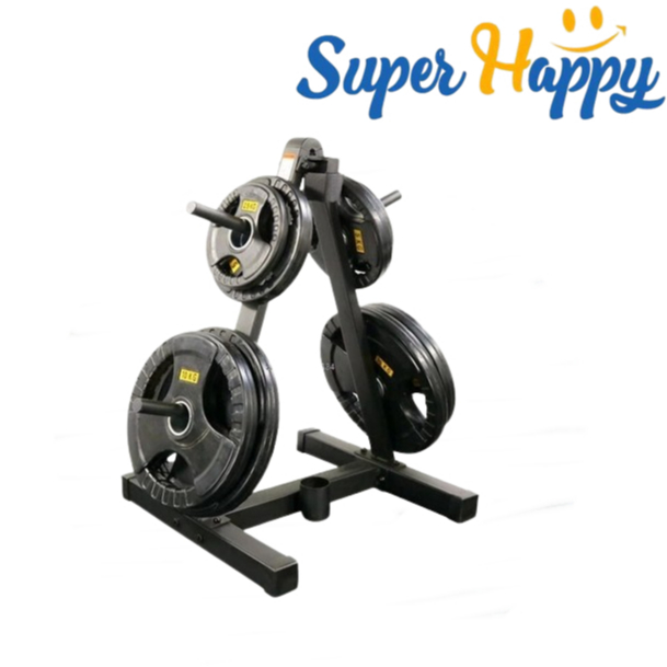 ที่เก็บแผ่นน้ำหนัก รู 1 นิ้ว ทรงสามเหลี่ยม Barbell ชั้นวางแผ่นน้ำหนักและบาร์เบล