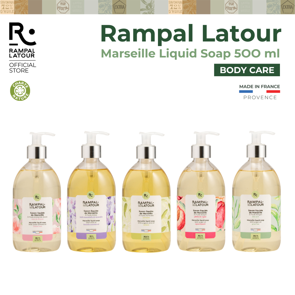 รอมปาล ลาตัวร์ สบู่เหลวอาบน้ำฝรั่งเศส Marseille Liquid Soap ปริมาณ 500 ml (New Packaging)