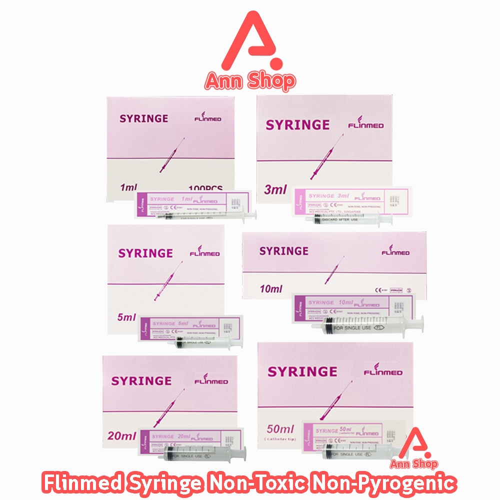 Flinmed Syringe ไซริงค์ กระบอกฉีดยา หลอดฉีดยา ไม่มีเข็ม 1,2,3,5,10,20,50 ml. (1 กล่อง) CC 3XXX ล้างจ
