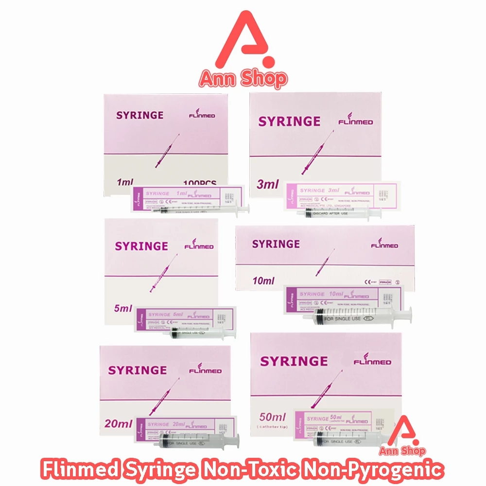 Flinmed Syringe ไซริงค์ กระบอกฉีดยา หลอดฉีดยา ไม่มีเข็ม 1,2,3,5,10,20,50 ml. (1 กล่อง) CC 3XXX ล้างจมูก ป้อนยา Nipro