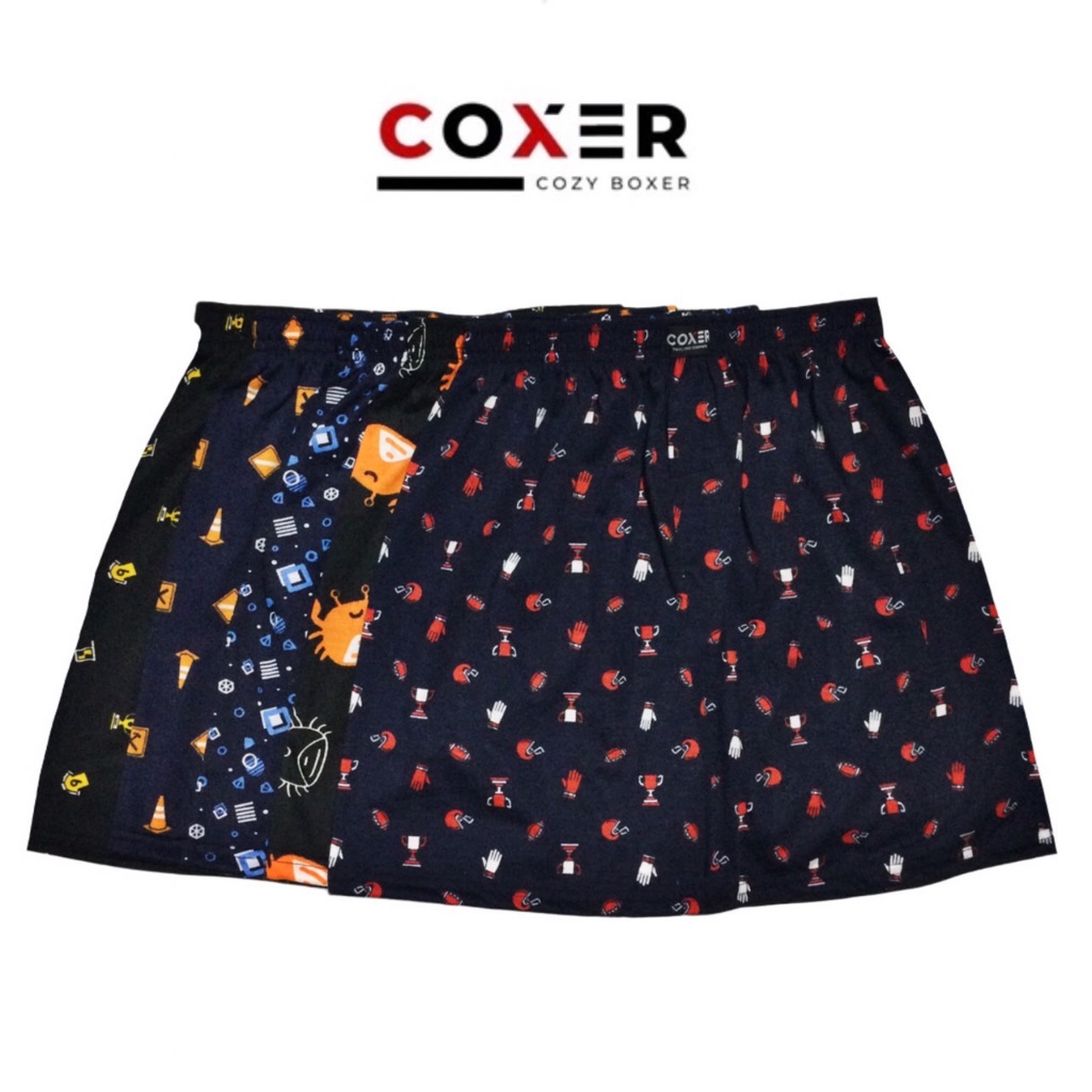บ๊อกเซอร์ ผ้ายืด ลายสวยๆ COXER Boxer New Collection ผ้านิ่ม ไม่เป็นขุย