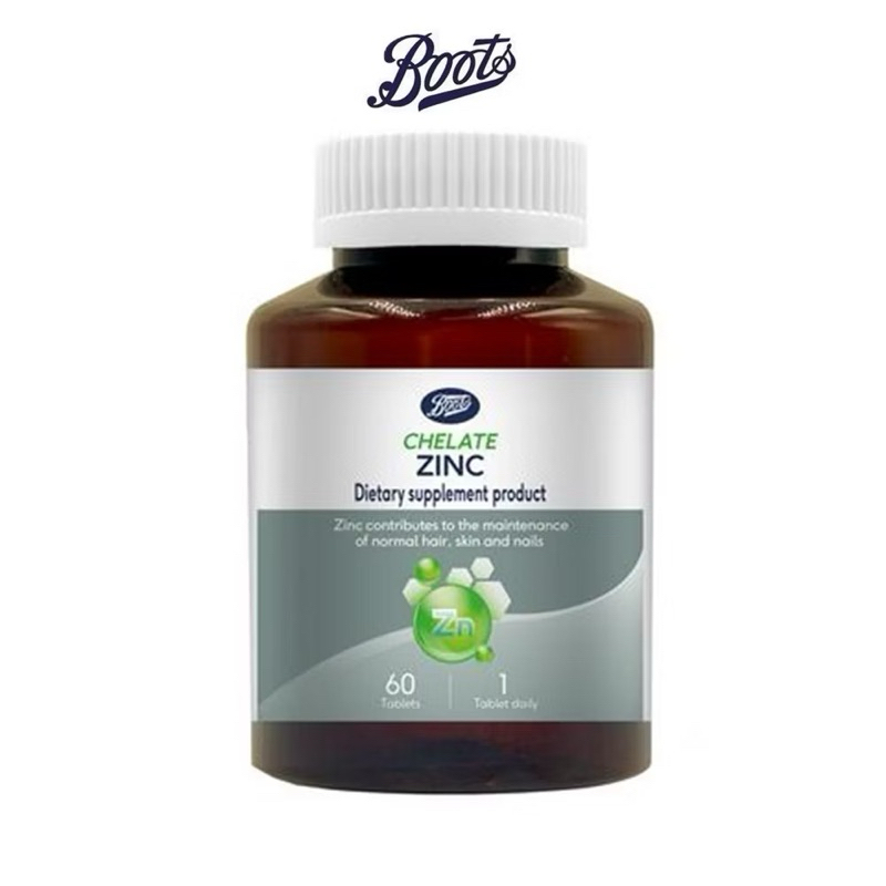 BOOTS VITAMINS บู๊ทส์ วิตามิน คีเลต ซิงค์ 60 เม็ด