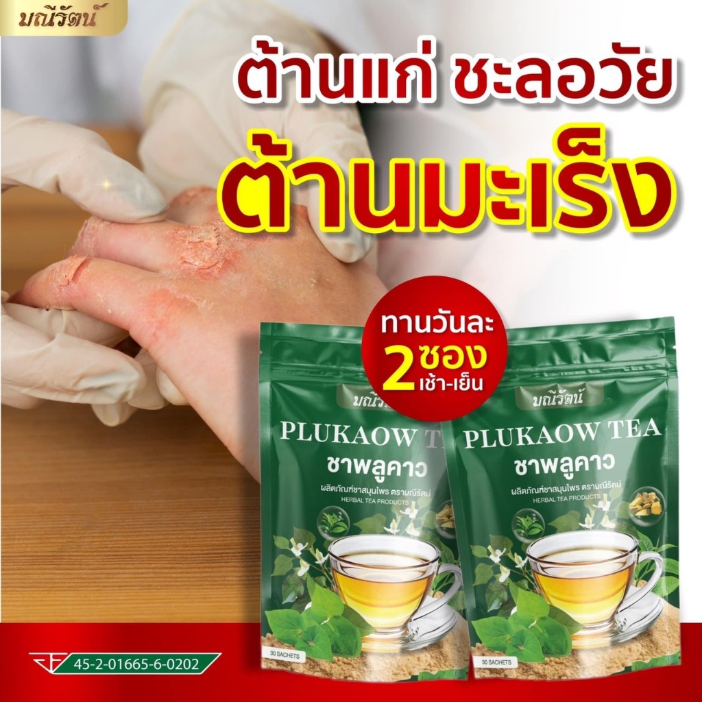 1 แถม 1 ชาพลูคาว ผลิตภัณฑ์สมุนไพร ตรา มณีรัตน์