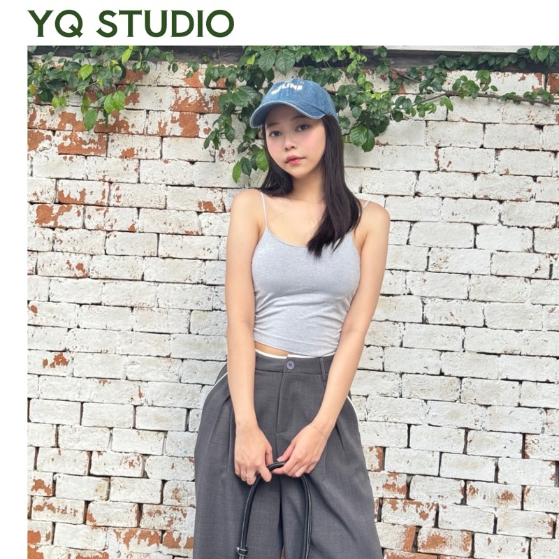 MG033 YQ KOREAN STUDIO เสื้อสายเดี่ยวเว้าหลังครอป