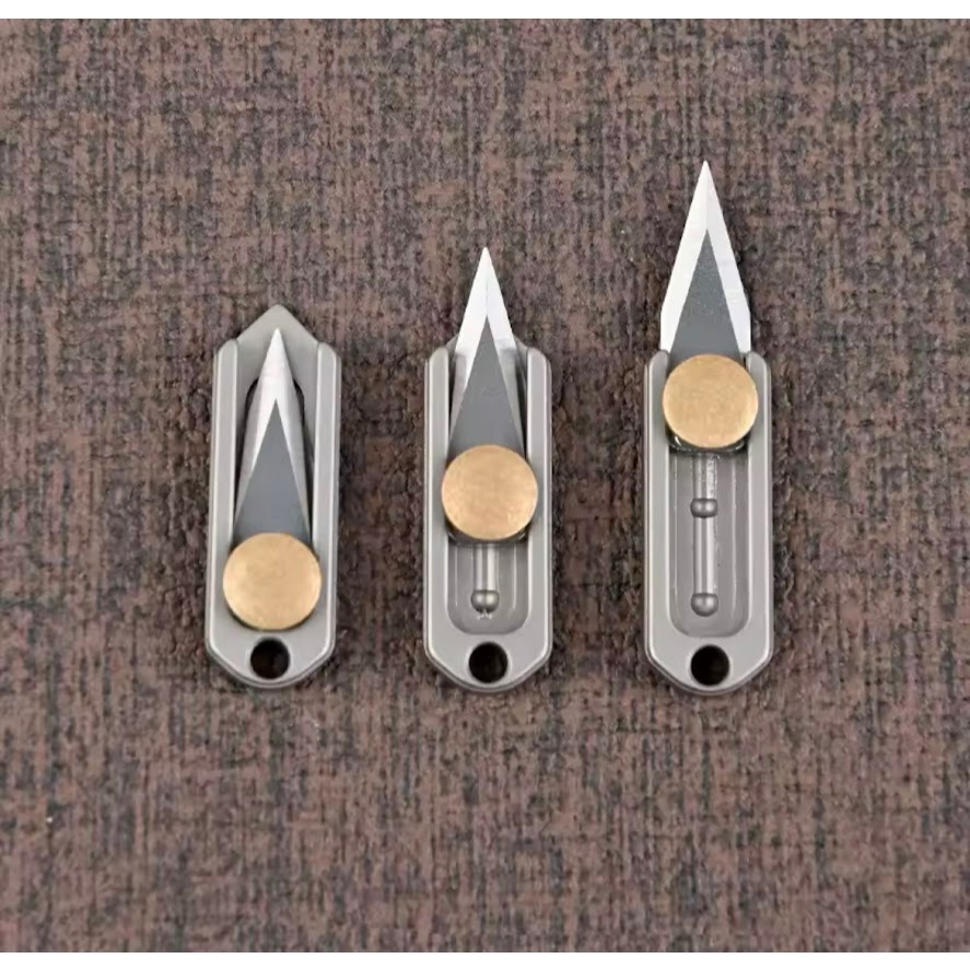 2024 Pure Titanium Mini Push มีดไทเทเนียม Sharp แบบพกพา Edc พวงกุญแจจี้ Unpacking Express เปิด