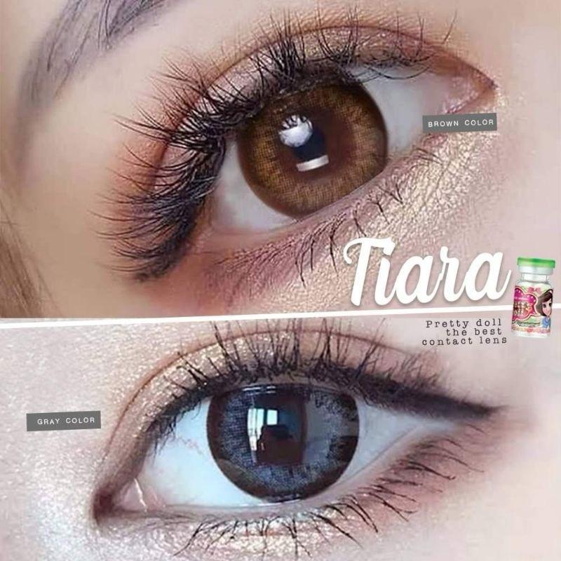 tiara gray / brown คอนแทคเลนส์พร้อมส่ง บิ้กอาย ตาโต pretty doll คอนแทคเลนส์สุดฮิต