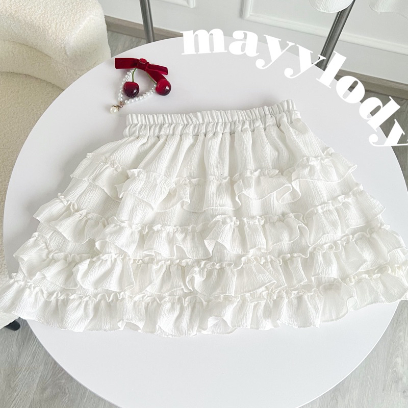 ❤️mayylody❤️ Disney Skirt ກະໂປງສັ້ນ ມີຊັບໃນກางເກງ ຊົງກະເປົ໋າຈີບລະບາຍ ນ້ອຍນ່າຮັກຟຸ້ງຟິ້ງ