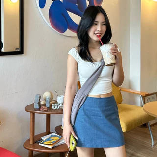 ꕤ nms skirt pants กระโปรงกางเกงยีนส์ nms199(พร้อมส่ง)