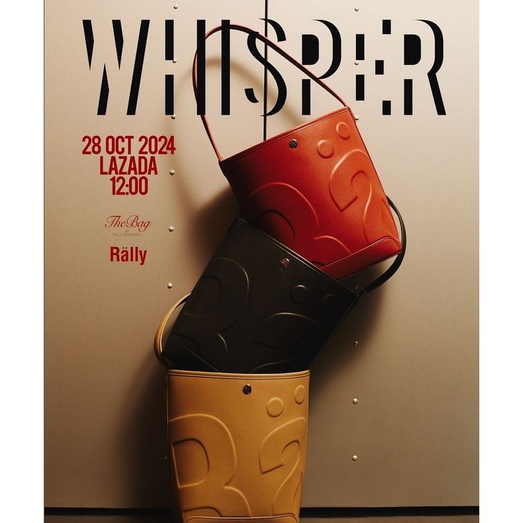 (ใช้โค้ดลด30%) Rally Movement - Rally The Bag Whisper - กระเป๋าหนังทรง Bucket ลายโลโก้