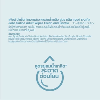Jabs Adult Wipes ทิชชู่เปียก ทำความสะอาดผิว สำหรับผู้ใหญ่ (มีให้เลือก 2 สูตร) x6