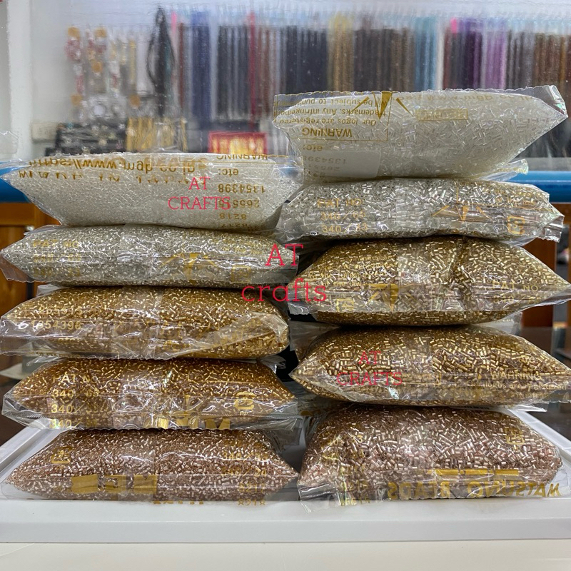 ลูกปัดเม็ดทรายและปล้องอ้อยญี่ปุ่นแท้!! ขนาด2มิล หนัก 50 กรัม / ราคา 149 บาท , หนัก 100 กรัม/ราคา 259 บาท งานฝีมือ งานDIY
