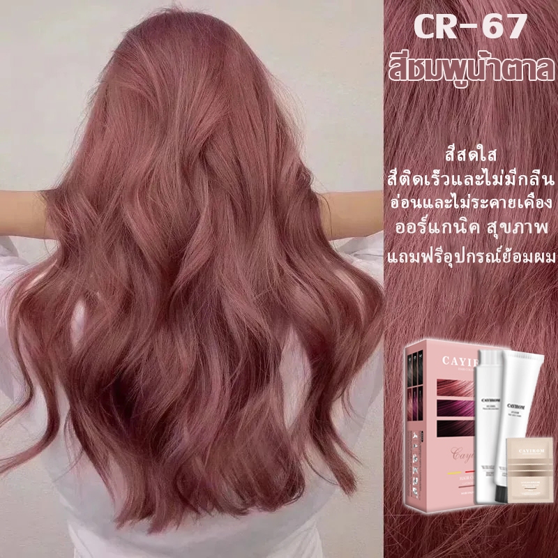 hairdye ใช้งานง่าย ย้อมได้อย่างรวดเร็วภายใน30นาที สีชมพูสีย้อมผม สีย้อมผมออแกนิก สุขภาพ/ปลอดภัย ยาย้อมผม ครีมย้อมสีผม