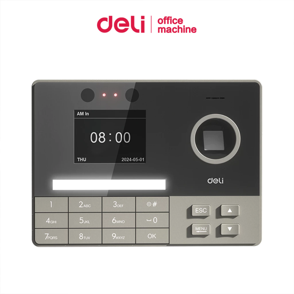 Deli เครื่องสแกนลายนิ้วมือ สแกนหน้า ดึงข้อมูลจากUSB มีภาษาไทย เครื่องลงเวลา Attendance Machine