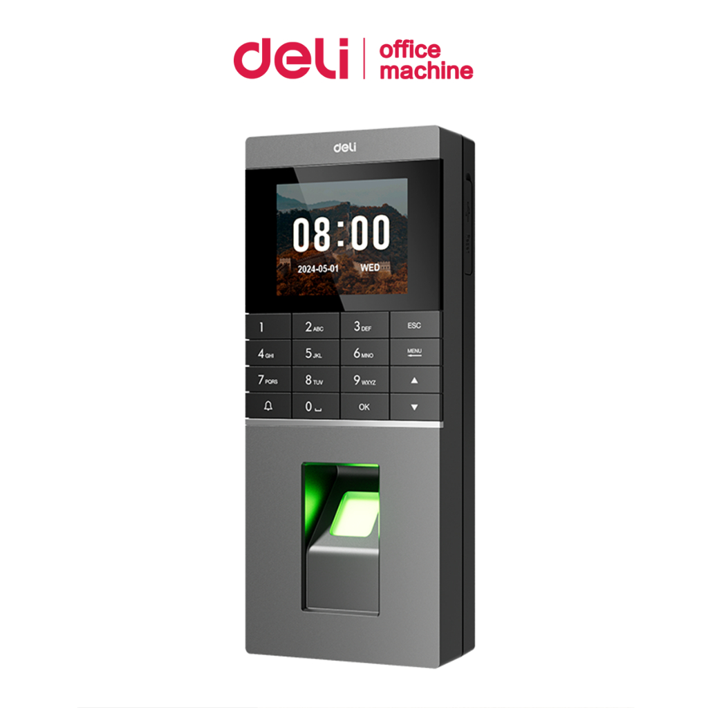 Deli เครื่องสแกนลายนิ้วมือ เครื่องลงเวลาพนักงาน มีภาษาไทย ระบบบลูทูธ แตะบัตรได้ Attendance Machine