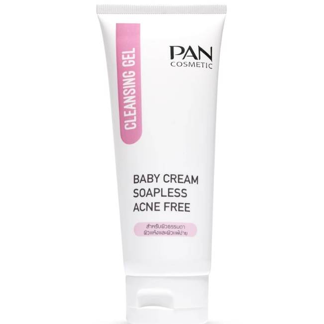 Pan Cosmetic Baby Cream Soapless Cleansing Gel 100g. แพน เจลล้างหน้าสำหรับผิวธรรมดาและผิวแห้ง